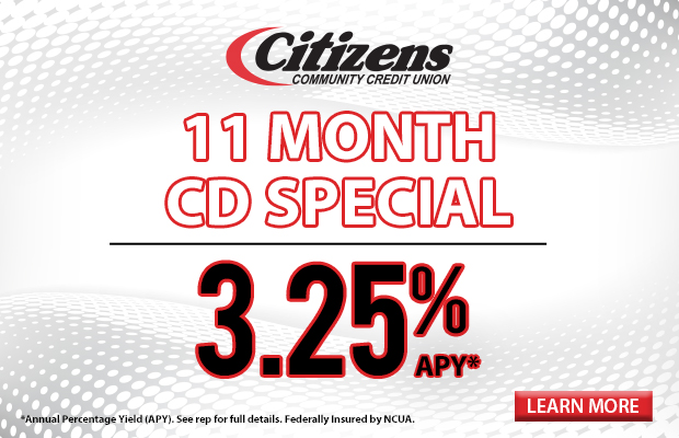 11 Month CD Special - 3.75% APY*. Click here for more information!