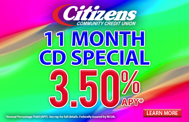 11 Month CD Special - 3.50% APY*. Click here for more information!